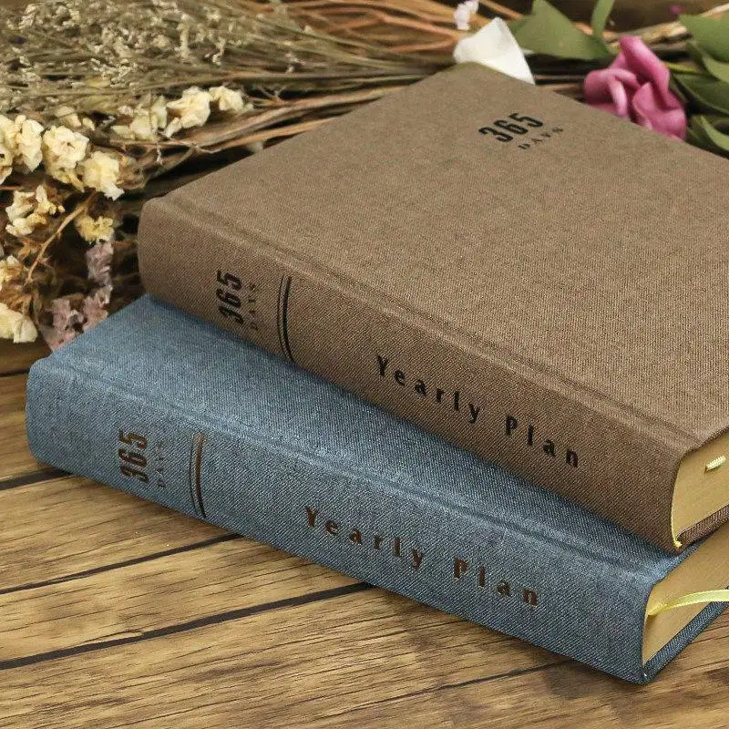 New A5 Retro 365 Days Diary Notepad Book Journals Agenda Weekly Planner Diary Notebook Blank 192 Sheets Thick Paper