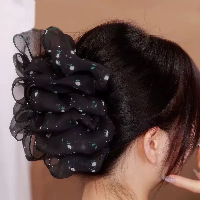 

Korean Style Ladies New Headwear Women Girls Mesh Bow Hair Clips Mother Temperament Headdress Hair Claw Female Hair Accessories