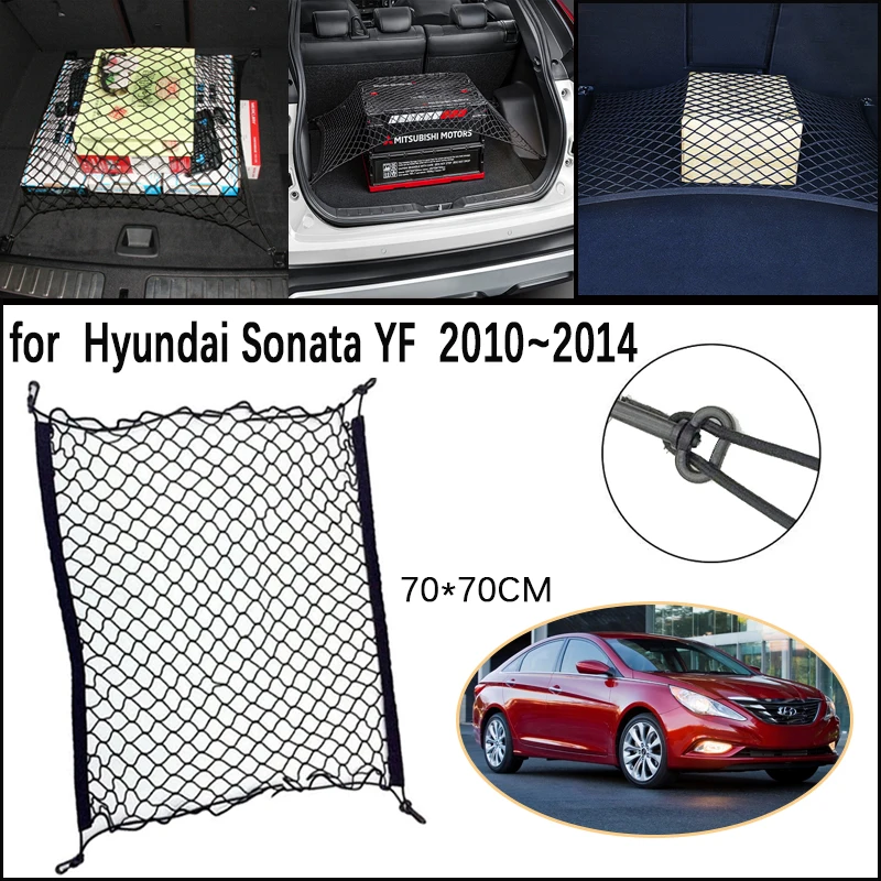 Car Trunk Network Mesh for Hyundai Sonata YF i45 2011~2014 Luggage Fixed Elastic Storage Cargo Net Organize Car Accessories 2012