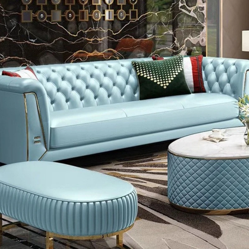 Modern simple living room sofa combination casual fabric wood sofa