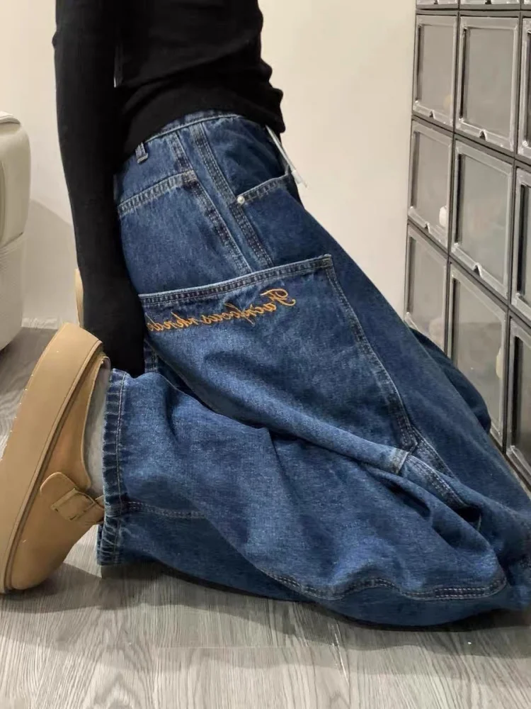 

Женские джинсы с высокой талией, свободного кроя, прямые, повседневные, для фигуры типа «груша», утягивающие, с широкими штанинами, модель «Бенд Найф»