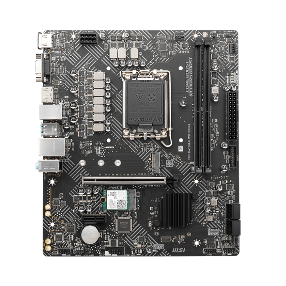 MSI PRO H610M-G WIFI DDR4 Motherboard Supports LGA1700 i9-13900K i7-13700K i5-13600K CPU Intel H610 Chipset 2xDDR4 PCIe 4.0 mATX