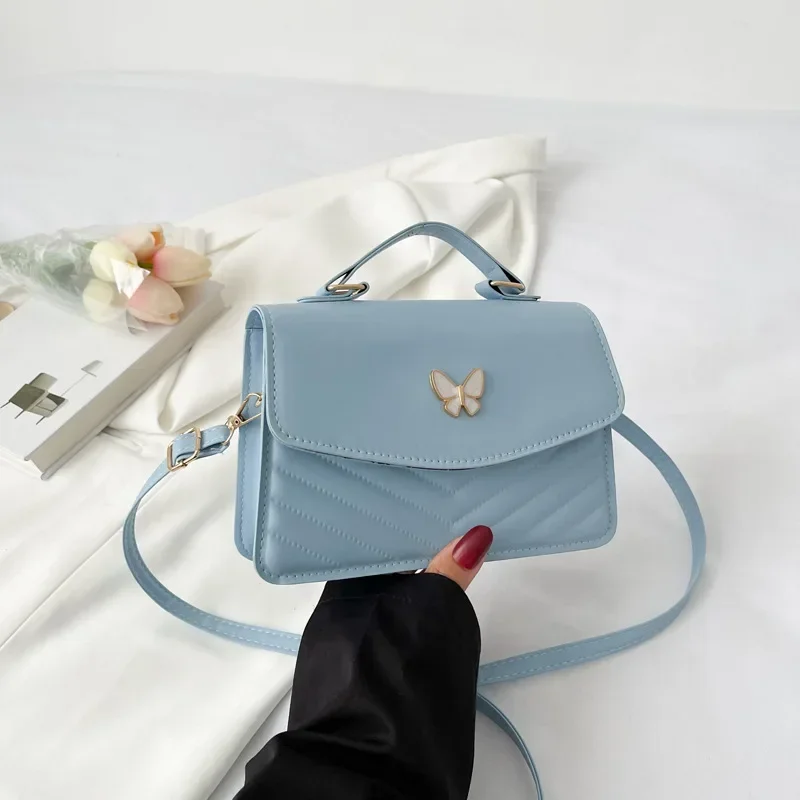 Bolsa Pequena Quadrada Portátil Versátil e Fashionável PU, Bolsa de Ombro Único, Bolsa Transversal de Luxo, Bolsa de Designer, Bolsas Femininas