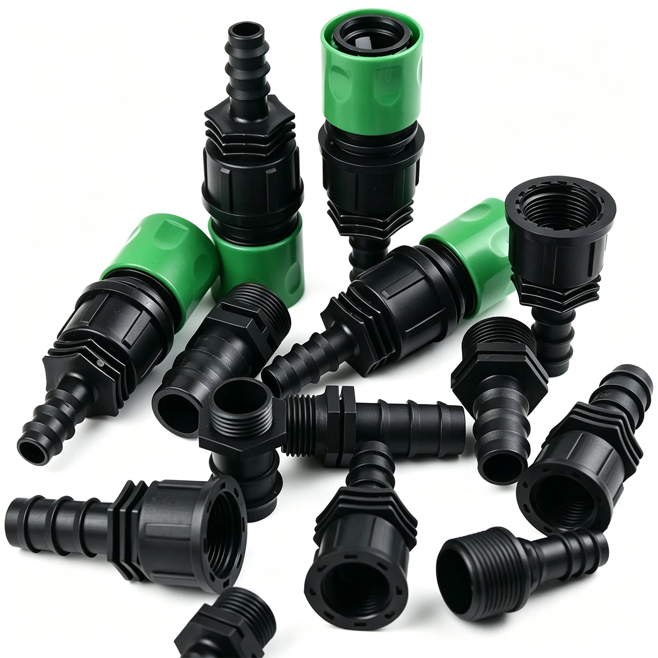 4 Stück Gartenanschlüsse 16mm 20mm 25mm Schlauchverbinder Wasserhahnadapter auf 1/2'' 3/4'' Europa-Innengewinde BSP-Anschluss für Tropfbewässerungssystem