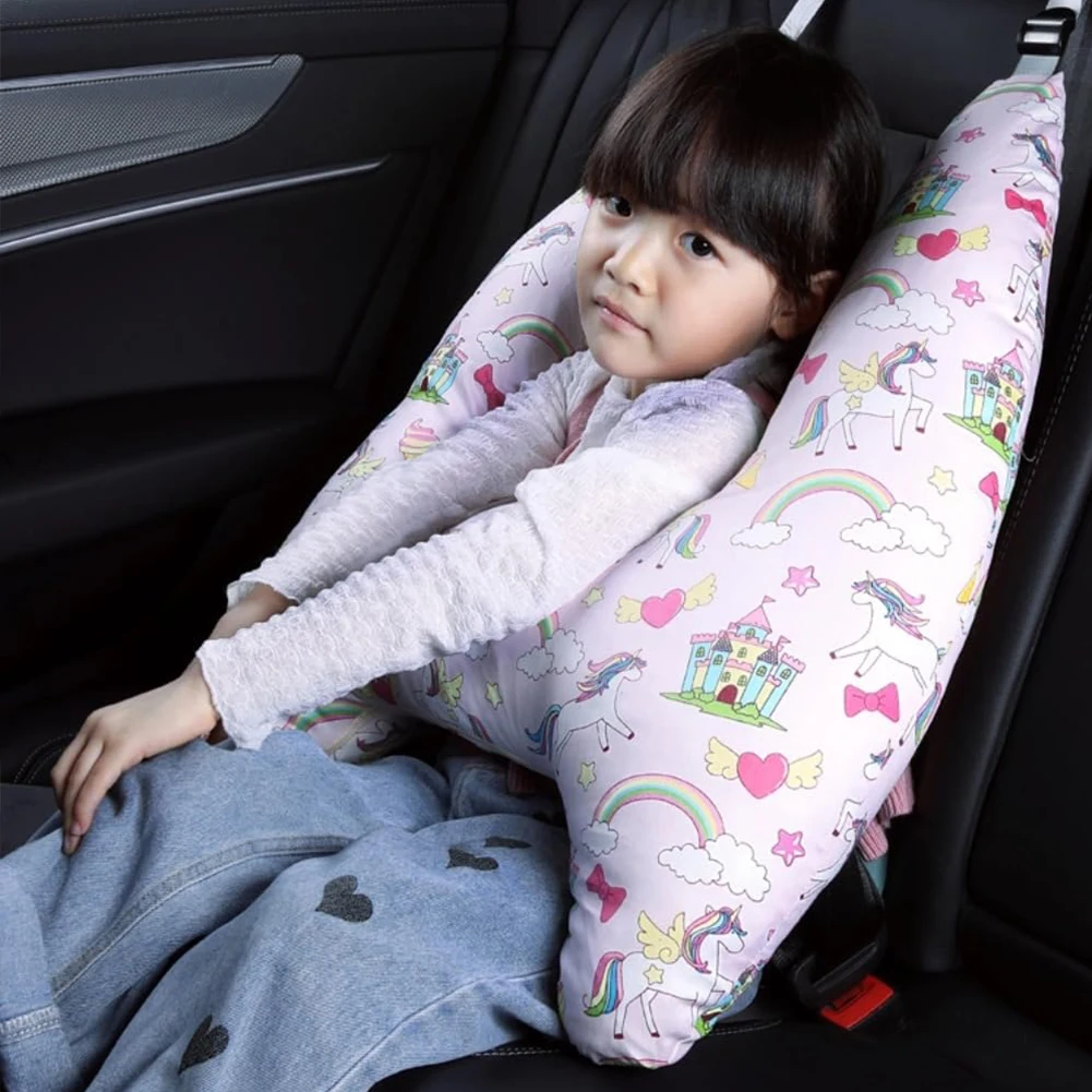 

Car Children's Seat Safety Neck Pillow Sleep Headrest Car Shoulder Strap Thicken H-Shape Travel Pillow Car Sleeping Neck Support