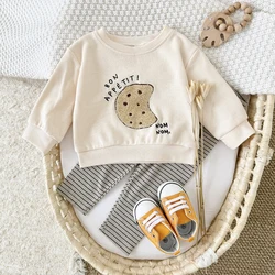 Ins Newborn Clothes Boys Girls Sets Spring 2Pcs Cartoon Embroidery Long Sleeve Top+Pants Cotton Autumn Tracksuit Toddler Outfit