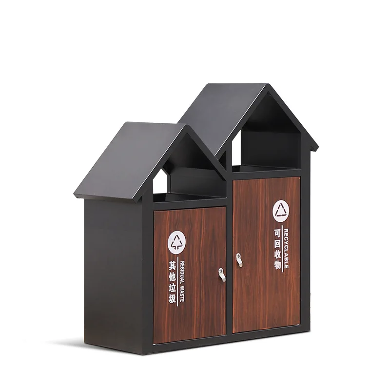 

Park Attractions Creative Classification Trash Can New Chinese Peel Bin Outdoor Antique Chinese Style Trash Bin