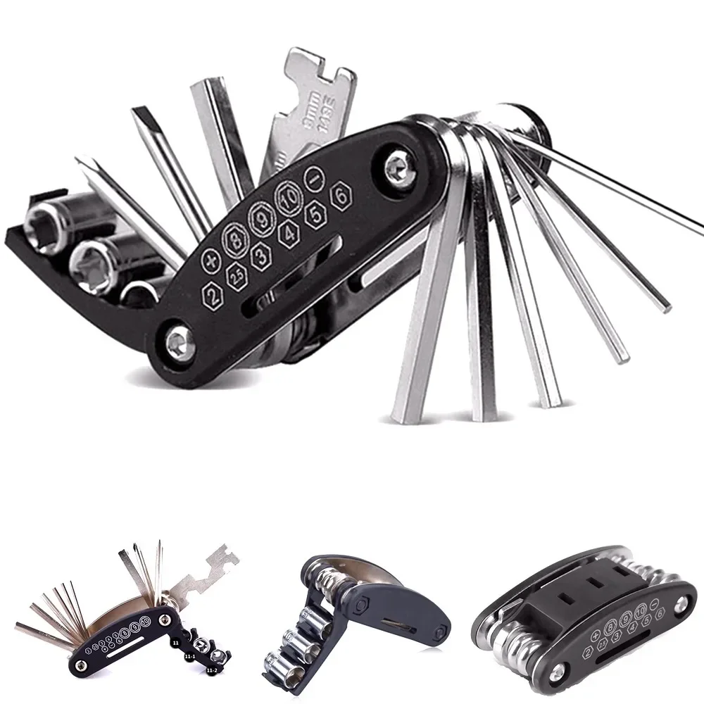 AliExpress NONE 16 in 1 Portable Bicycle Repair Tools Kit Hex Wrench Nut Tire Screwdriver Motorcycle Bicycle Repair Tools
