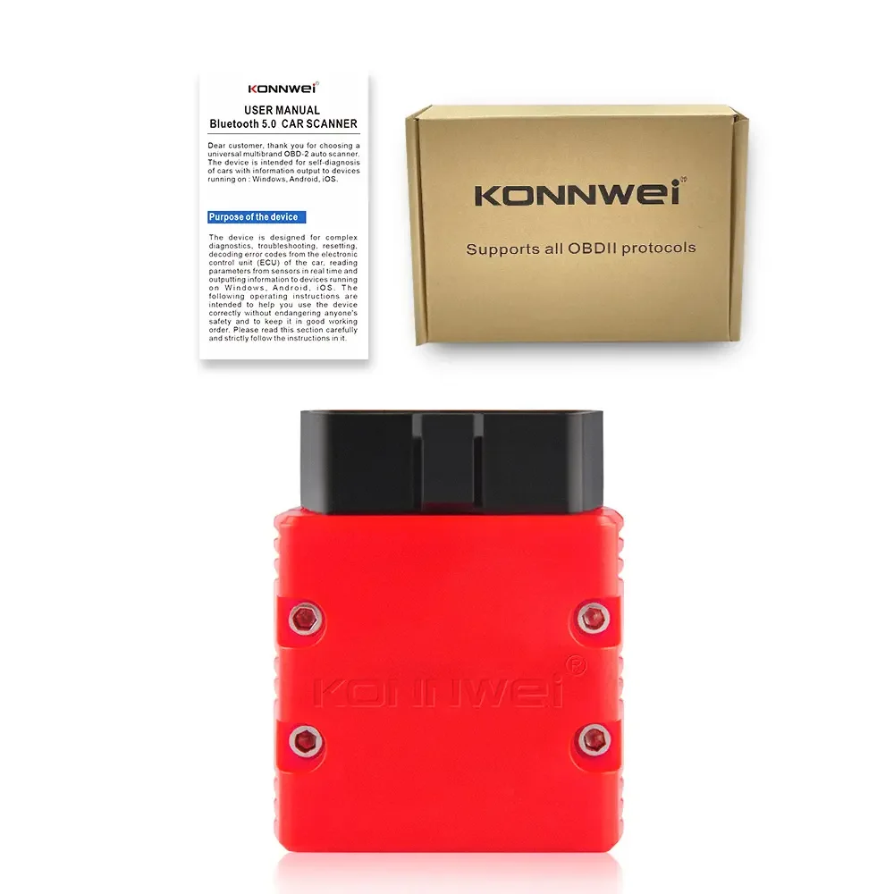 رائجة البيع الماسح الضوئي obdii elm327 KONNWEI kw902 بلوتوث 5.0 نسخة الأجهزة 1.5 ماسح ضوئي تشخيصي عالمي للسيارة