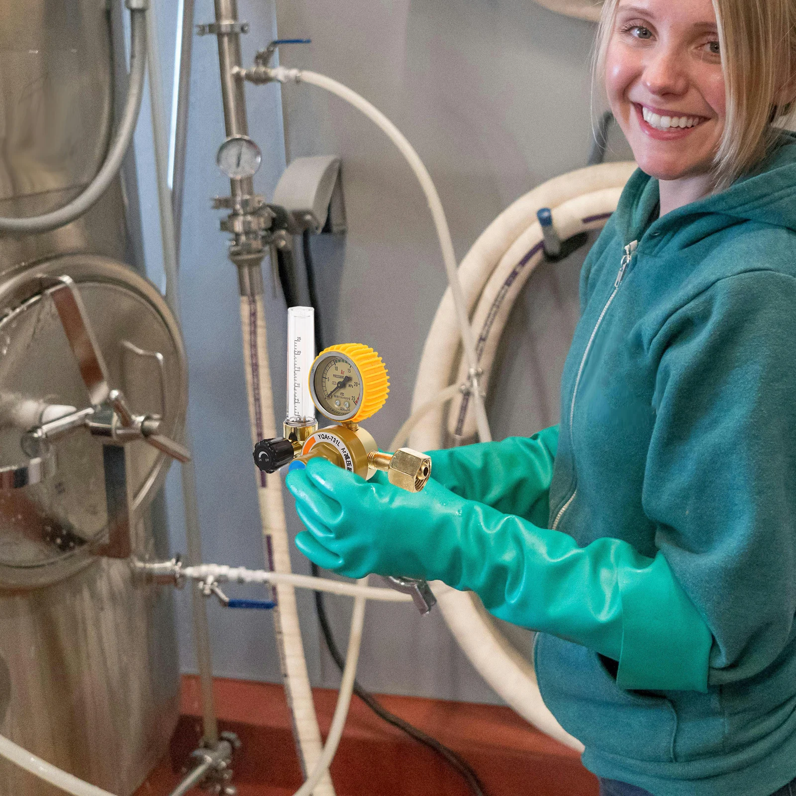 منظم الأرجون للتحكم في تدفق الغاز مع مقياس الضغط منظم غاز الأرجون المتين ملحقات اللحام #2