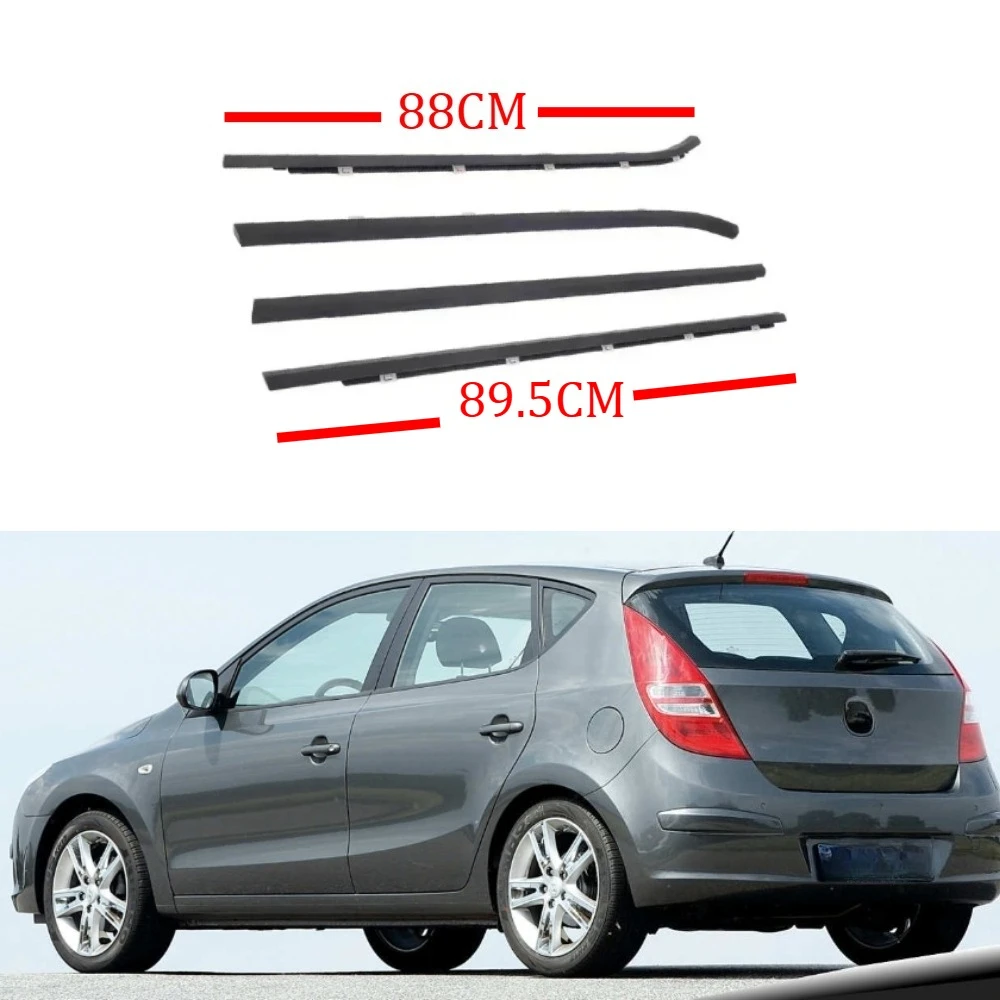 4 Pieces Black Outside Windows Rubber for Hyundai I30 83220-2L000 Glass Protector Weatherstrip for I30 2008-2011