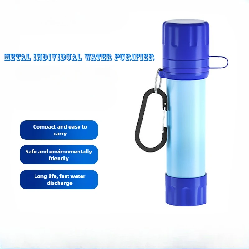 Portable Water Filter Straw - 0.01 Micron Survival Gear for Hiking,Camping & Emergency,Compact Purifier with 3-Stage Filtration