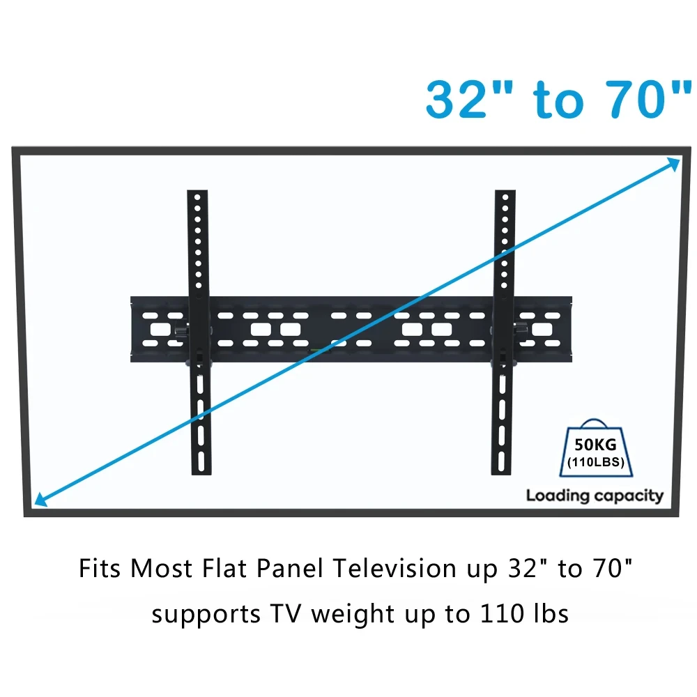 BEISHI LED LCD TV Wall Mount Bracket 32-70 Inch Universal Tilted Adjustable TV Stand Holder Max Load 40KG VESA 600x400mm