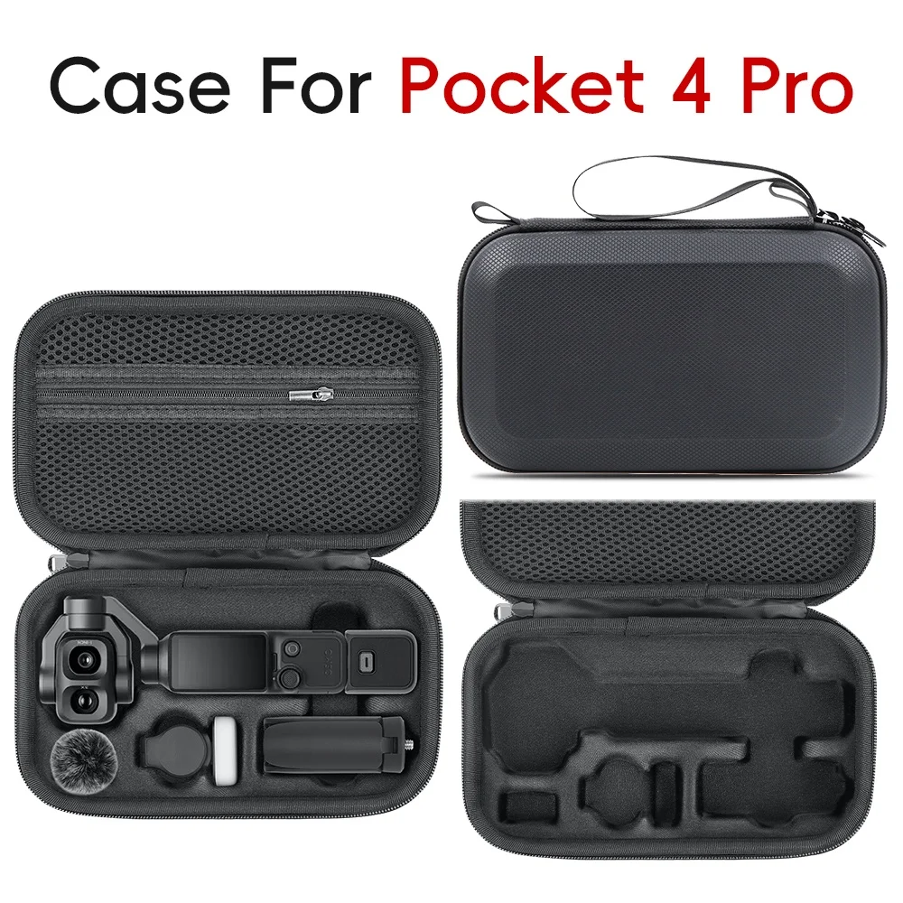 Étui de transport en PU pour DJI Osmo Pocket 4P Creator Combo, sac de rangement de voyage, housse de protection rigide, sac à main portable, accessoire pour appareil photo