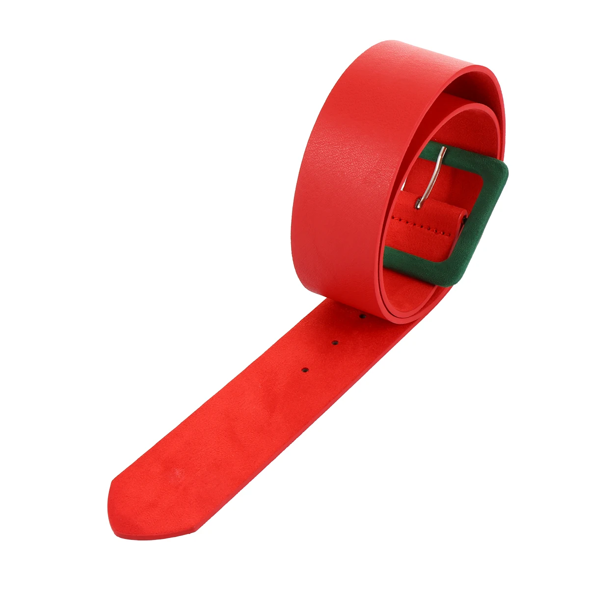 

Bright Color Waist Belt Square Buttonhole Belt Women Christmas Anti Slip Square Buttonhole Stylish Accessory