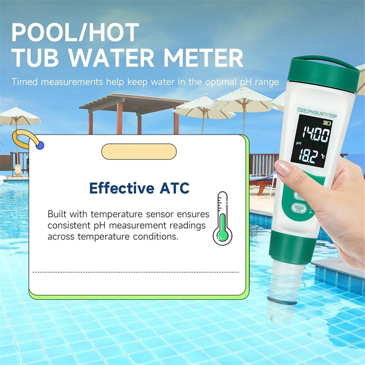 

AA98 5-in-1 Digital PH Meter, Voice Water Quality Tester, PH/EC/TDS/Salinity/Temp Meter, TDS Meter for Drinking Water Pool
