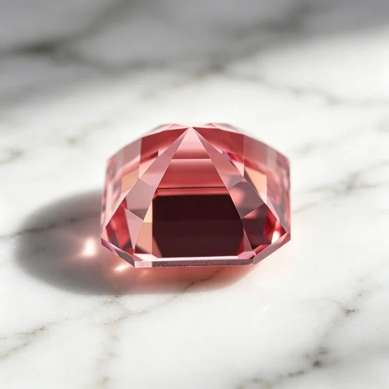 AbLab Grown Padparadscha Lotus Pink Color Asscher Shape Charms Gemstone for DIY Jewelry Making Materials Selectable Certificate