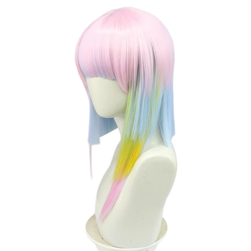 45cm Lucy Cosplay Wig Anime Cyberpunk Edgerunners Cosplay Lucyna Kushinada Multicolor Gradient Heat Resistant Hair Wig