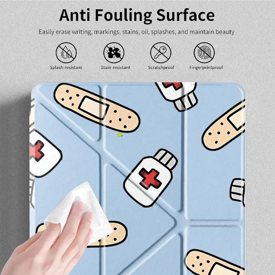 Cool Nurse Medicine Y-Fold Holder Cover Tablet Case For iPad Pro 2025 Mini 6 7 Air 4 5 M3 M2 1 2 M4 11inch Pro 11th 10th 9th 8th