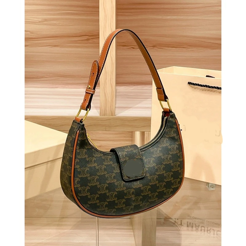 Sac en cuir véritable demi-lune pour dames, sac sous les bras, créateur de haute qualité, n ° ale, shopper, nouveau, 2024