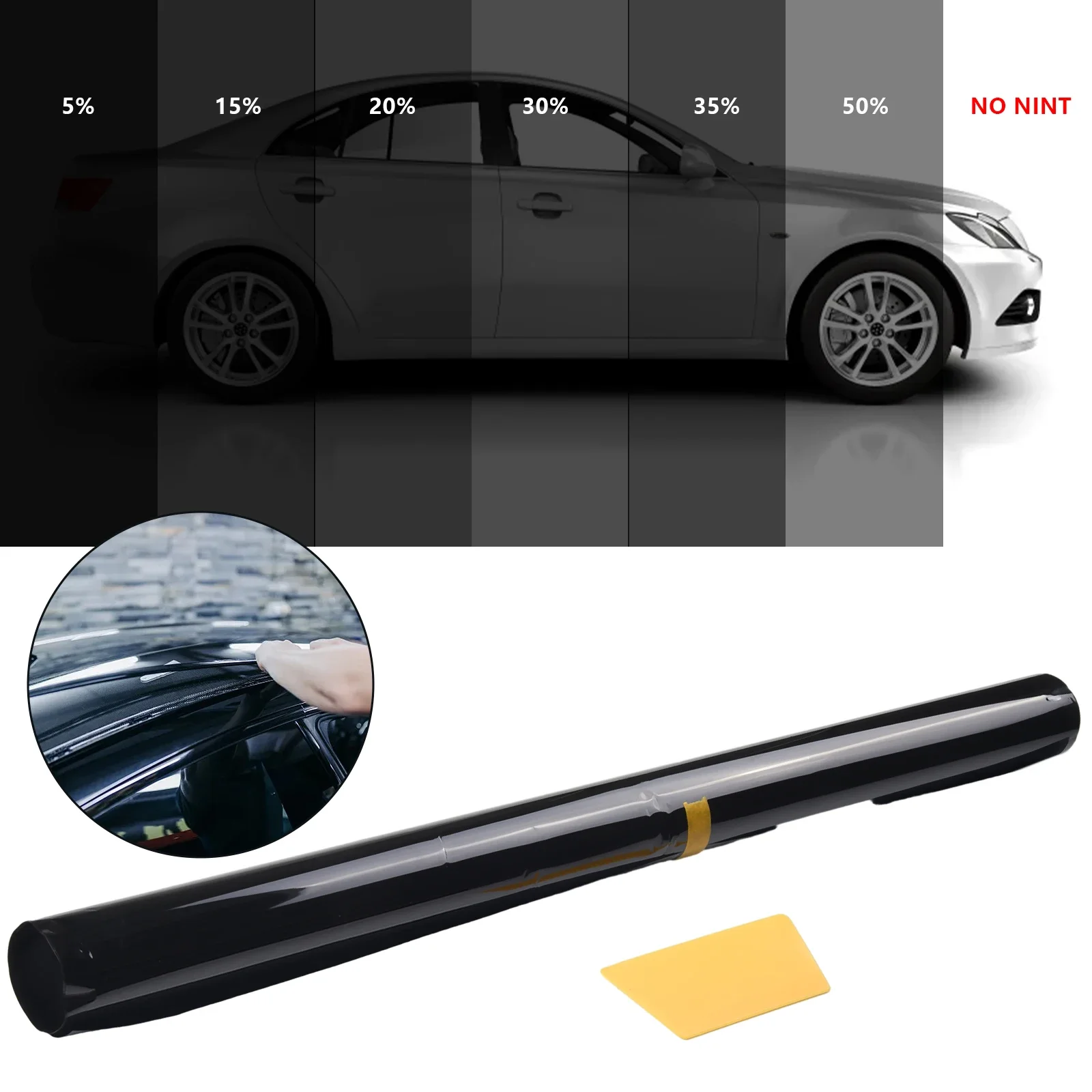 DARK SMOKE 1Window Tint Film Casement TINT ROLL 1M X 50CM FILM TINTING + DTY TOOLS KIT Fits For Cars Campers Vans Boats Houses