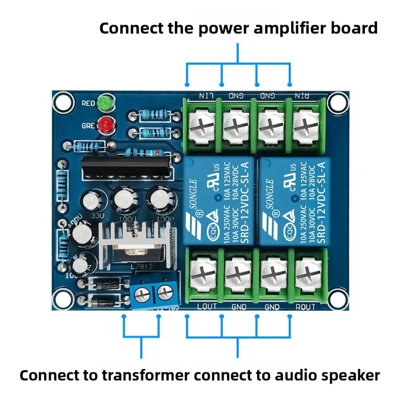 Amplifier Speaker Speaker Protection Circuit Board 2.0/2 Dual Tri-channel High Power Speaker Protector