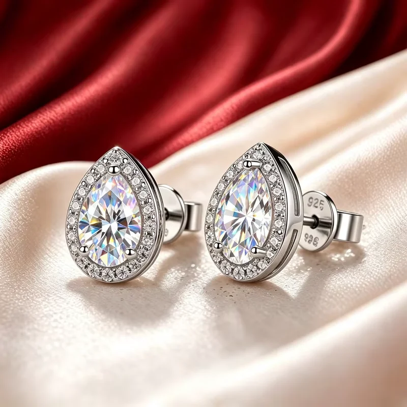 0,5~2,0 Karat ovale Moissanit-Ohrringe aus 925er Silber mit GRA-Zertifikat, modischer Hochzeitsschmuck, Brautschmuck, Jubiläumsgeschenk – Detail 11