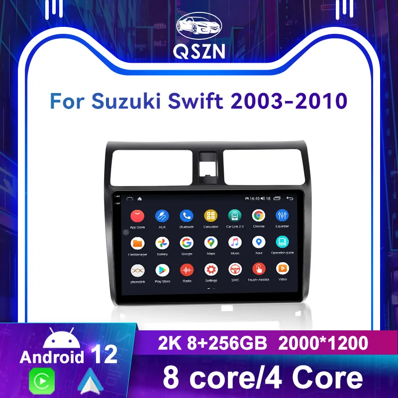 

QSZN Android 12 GPS 2 Din беспроводной Caplay Android авто радио для Suzuki Swift 2003-2010 4G 2K Автомобильный мультимедийный GPS 2din Авторадио