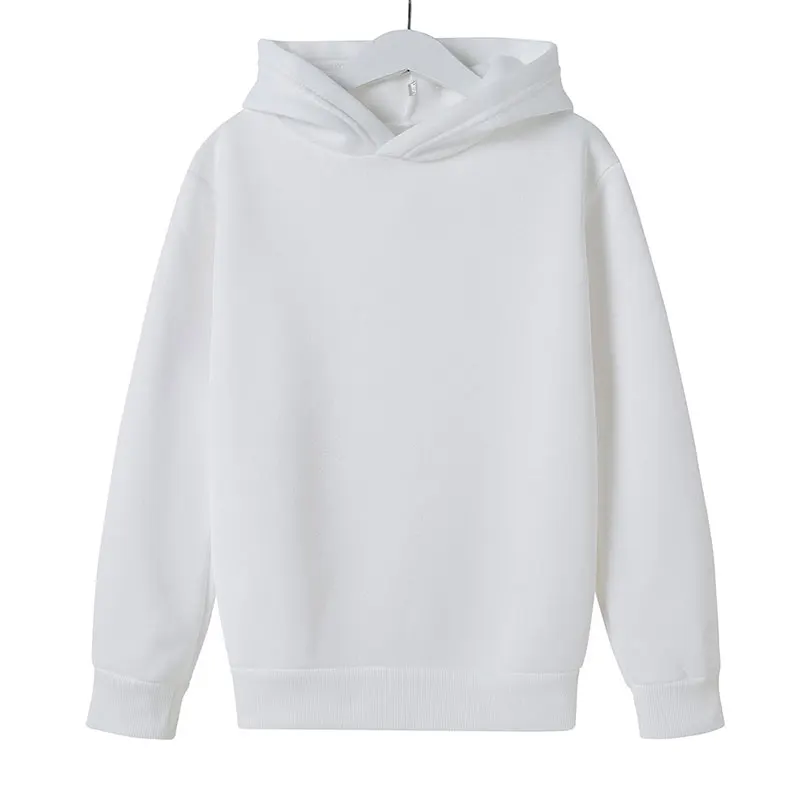 Kinderkleidung, einfarbig, Kapuzenpullover, Jungen- und Mädchenoberteile, Kleinkind 3–12 Jahre, Sweatshirt, Schwarz, Weiß, Aschrot, Blau, Frühlings- und Herbstmantel. – Detail 1