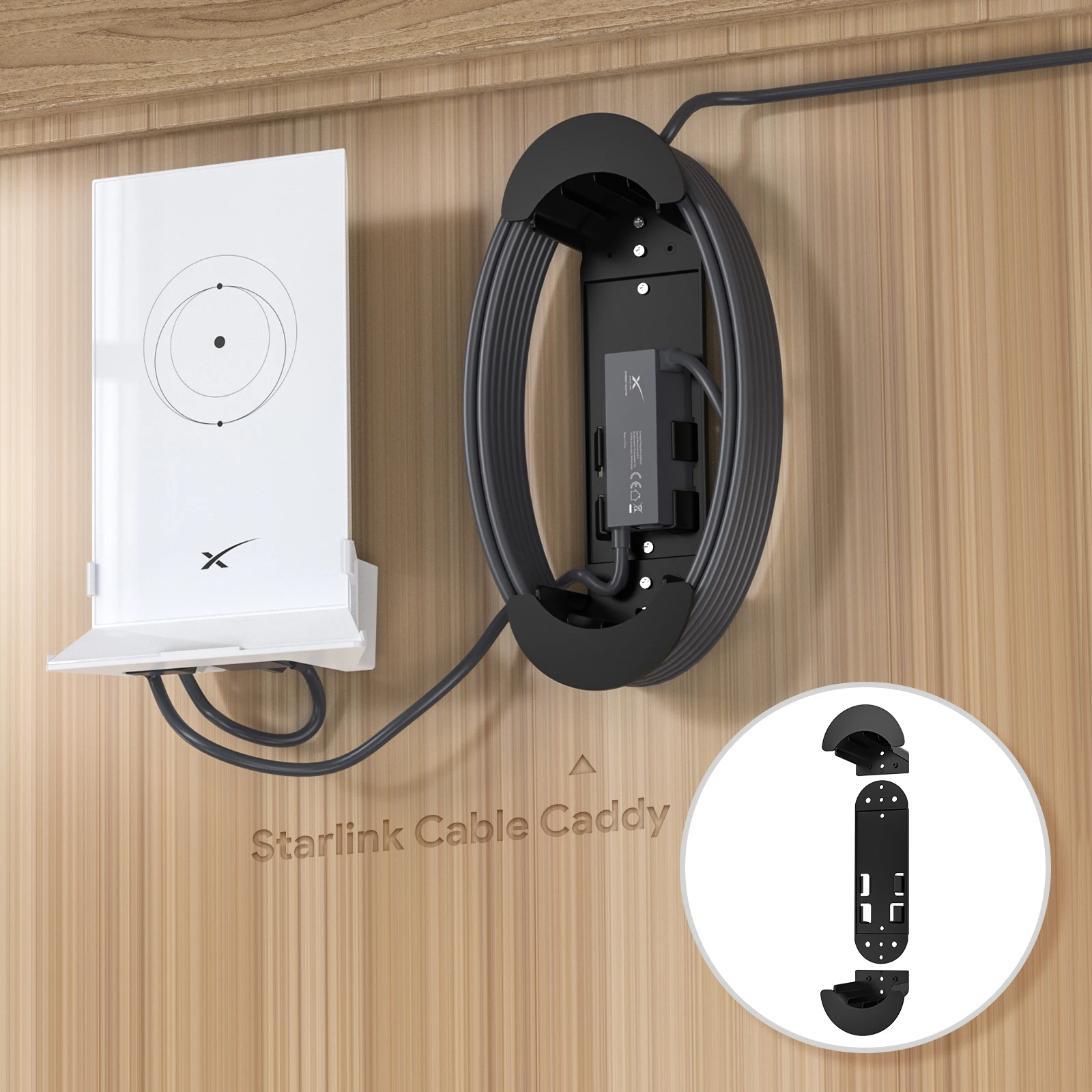 EDUP SK0003 Starlink Cable Storage Bracket Mounting Kit ABS Stability Starlink Cable Management Accessory for Starlink Ethernet