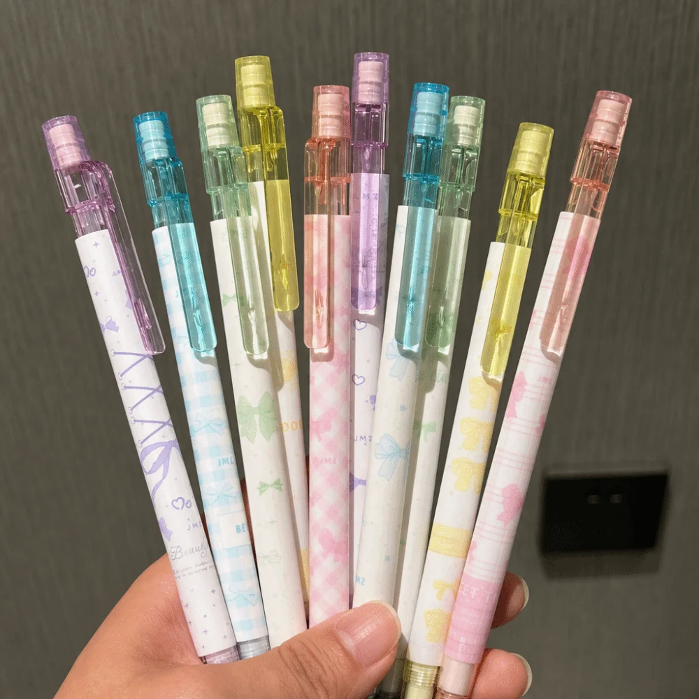 4PCS/Set Cute Bow Series Mechanical Pencil with Eraser Top Break-Resistant 2B Pencils No-Sharpen Automatic Pencils Students
