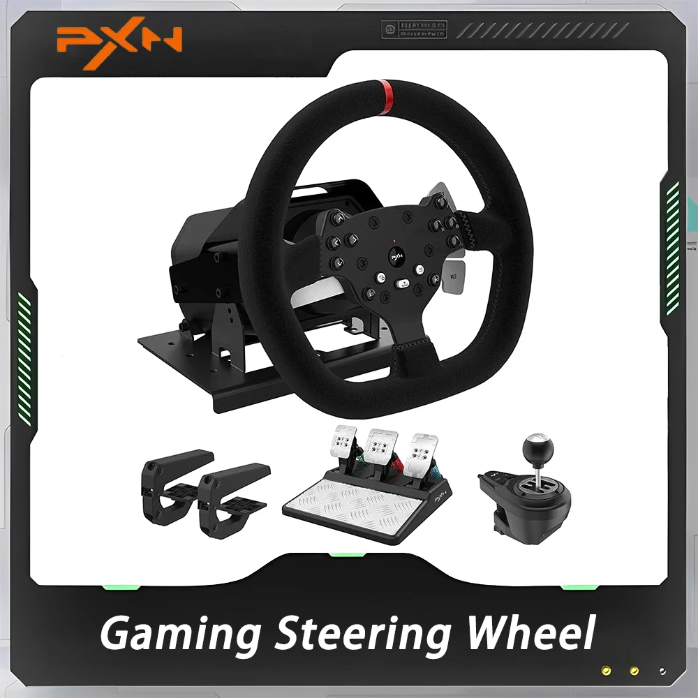 

PXN V10 Game Racing Wheel Gaming Steering Wheel Simracing 270/900 Rotation with Clamps For PC/PS4/Xbox One/Xbox Series X/S Gift