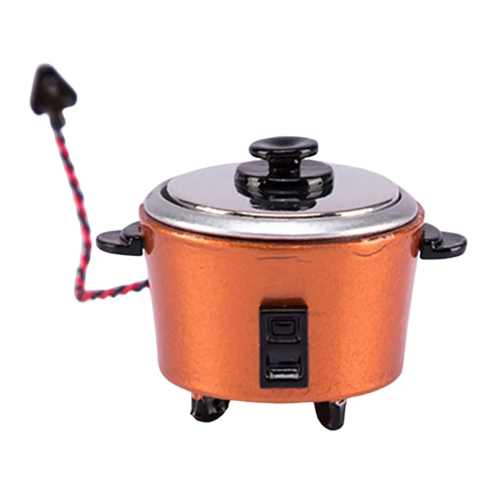 1 12 Scale Dollhouse Cooking Stock Pot Alloy Mini Kitchenware Decor for Dollhouse Accessories