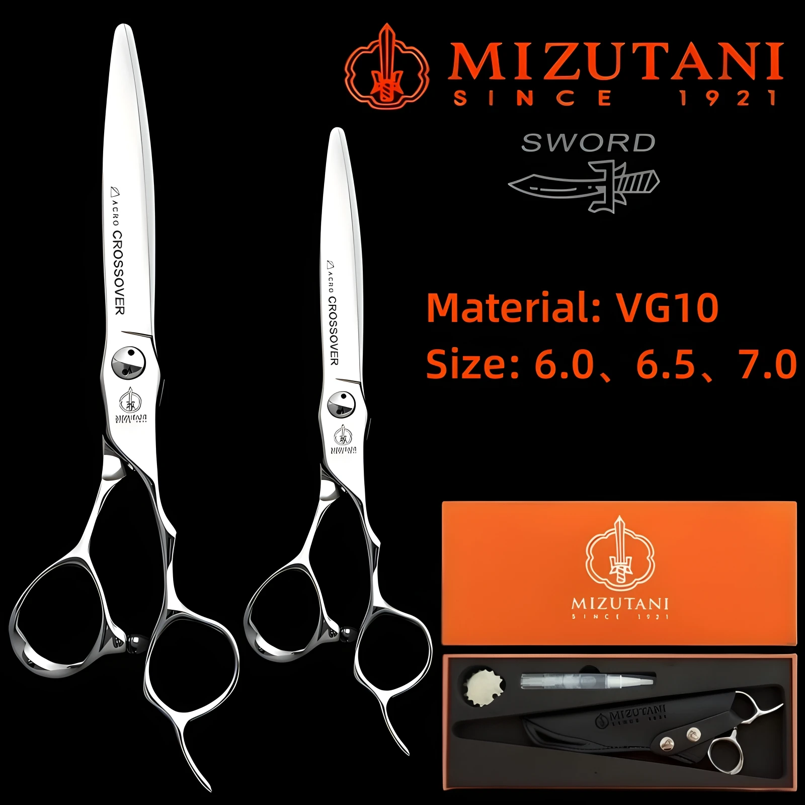 barber scissors VG10 material 6.0/6.5/7.0 inch hairdressing scissors Clam Blade Technology Ergonomic Design scissors