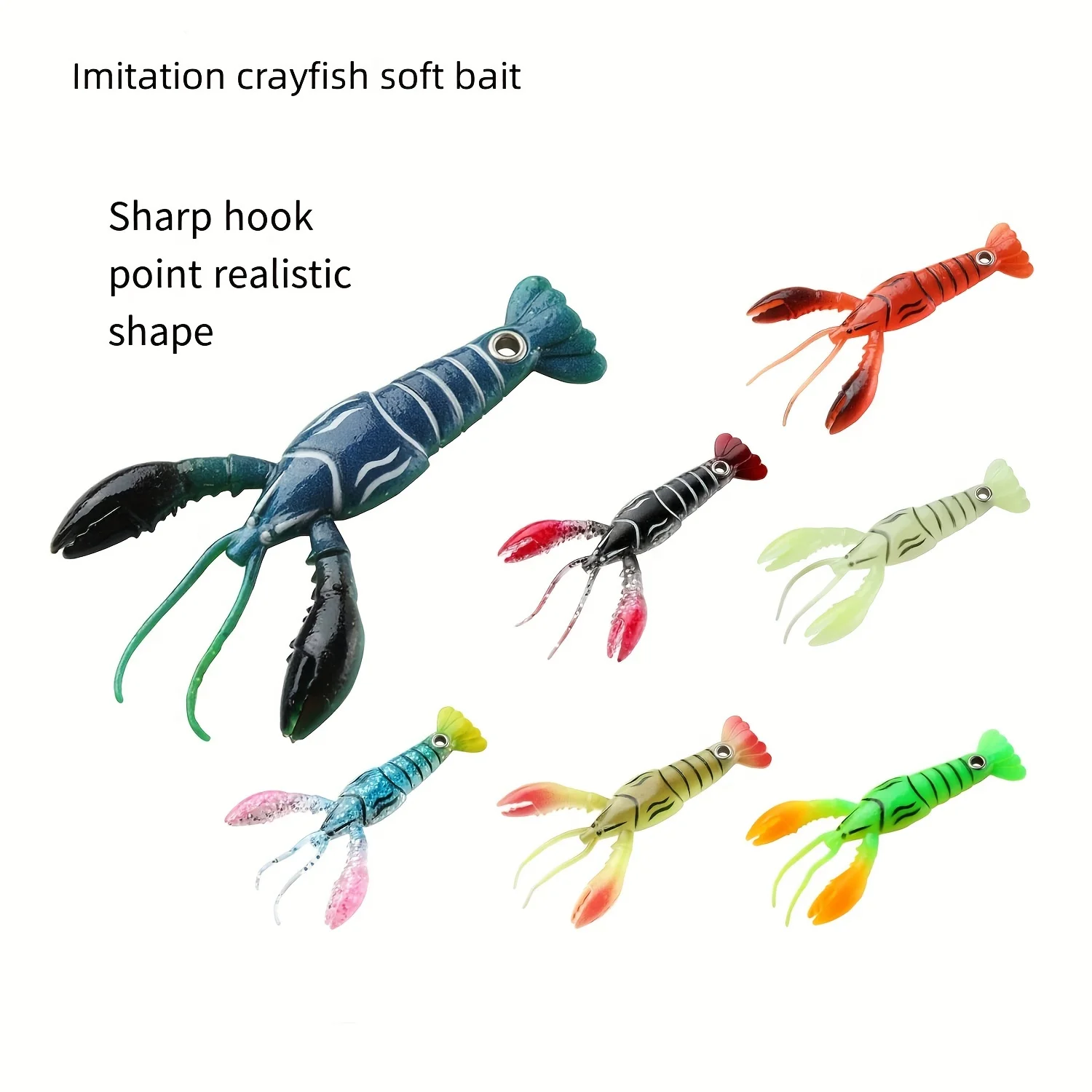 9.5cm 1 Pcs Soft Prawn Fishing Lure Bionic Crayfish Soft Bait Fishing Tackle