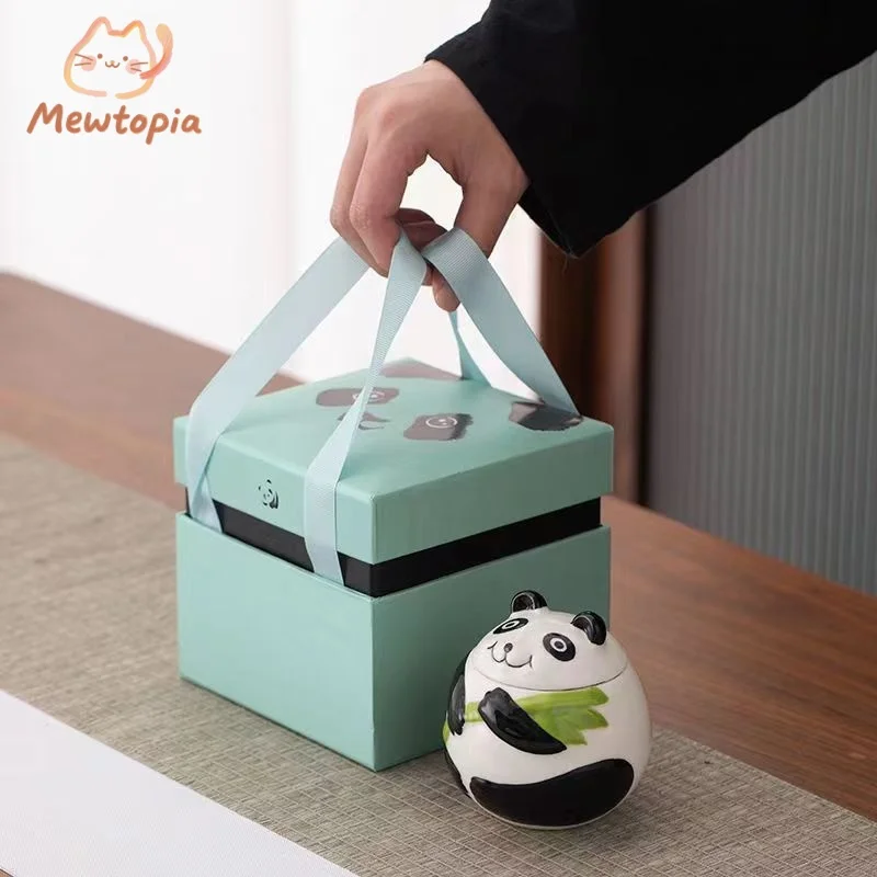 الباندا السيراميك القط والكلب جرة الحيوانات الأليفة جنازة الحرق رماد علبة صندوق تذكاري نعش الحيوانات الصغيرة عالية الجودة