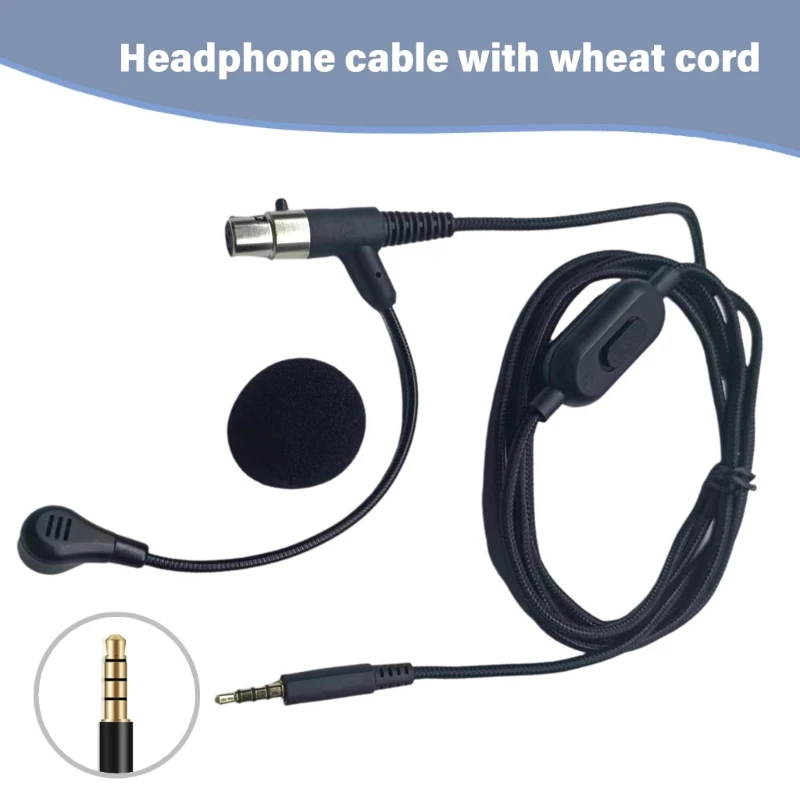 Headphone Cord Boom MicrophoneMicrophone Wire, For Q701/K712/K702/K240/K240 K141 K171 for Calls And Voice Recording