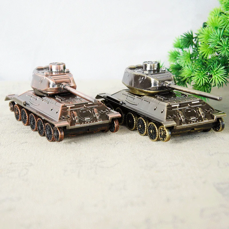Vintage Metal Cannon Model Home Desktop Decorations Retro War Tank Craft Warriors Napoleon Cannon Tank Replica for Collections