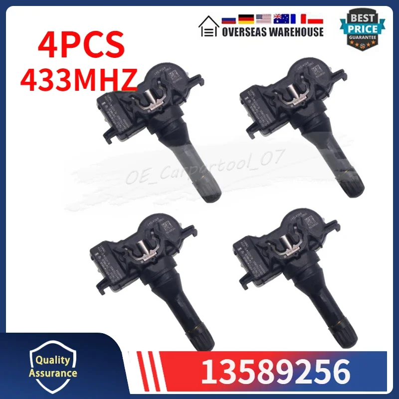 

13589256 Tire Pressure Monitor Sensor 4PCS For Buick Enclave Lacrosse Cadillac CT6 XT5 Chevrolet Camaro Cruze Volt TPMS 433MHZ