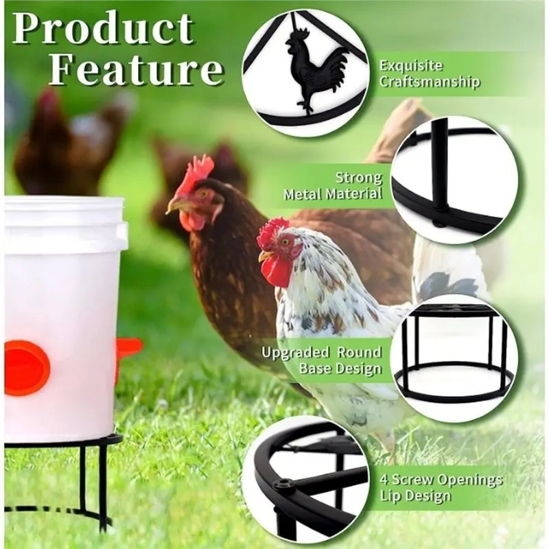 AT63-Rust-Resistant Material 2Pcs Metal Stands For Chicken Feeders And Waterers, Stand Supports For Feeding Systems