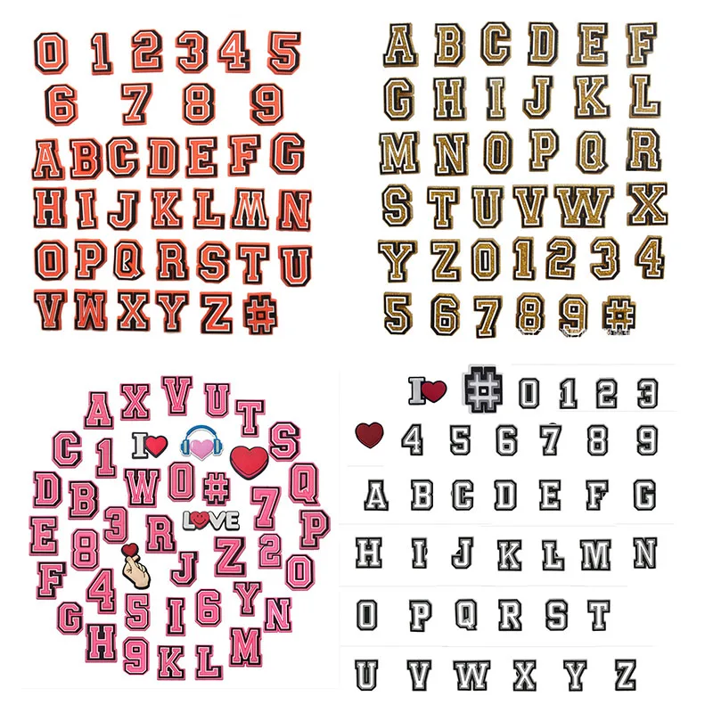Mix Alphanumeric Shajin Series Letter Number Shoes Charms PVC Shoe Bag Wrist Strap DIY Charm Accessories Used for Xmas Gifts