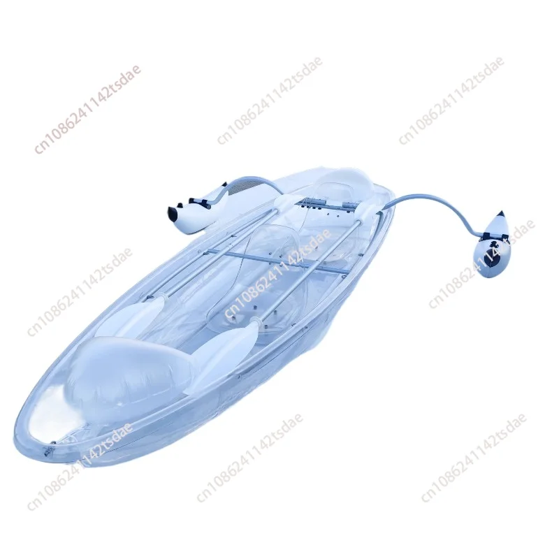 Internet celebrity glass boat water transparent crystal boat PC transparent kayak double homestay pool boat