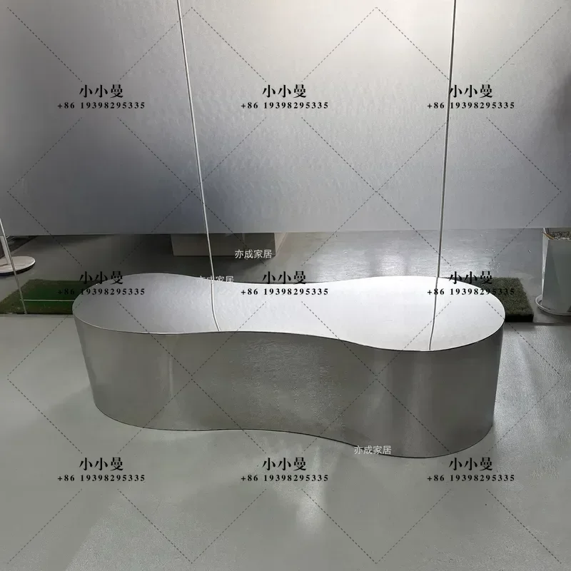 Stainless Steel Mirror Finish Coffee Table Irregular Minimalist Living Room Tea Table Creative Special Shaped Art Side Table