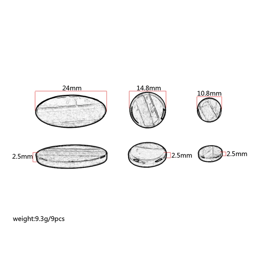 

9 Pcs/set Wood Grain Button Buckle Pad Saxophone Key Buttons Accessory Saxaphone
