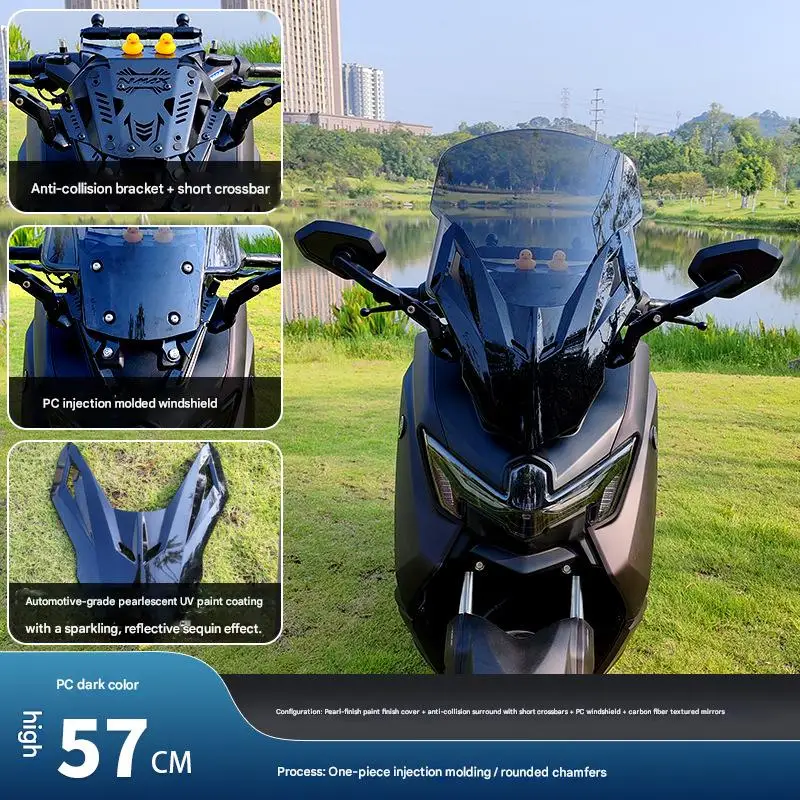 For 25 Yamaha NMAX155 rearview mirror forward shift PC windshield modification parts windshield