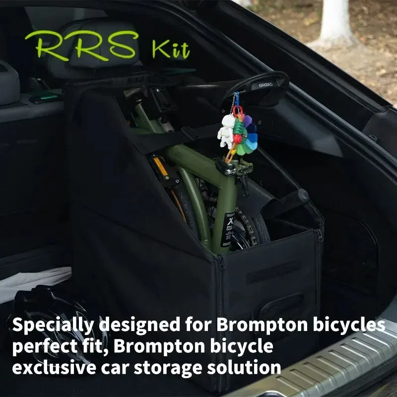 RRSKIT Portable Folding Bike Storage Box For Brompton Bike Storage Dustproof Bag Waterproof Car Trunk Transport Storage Box