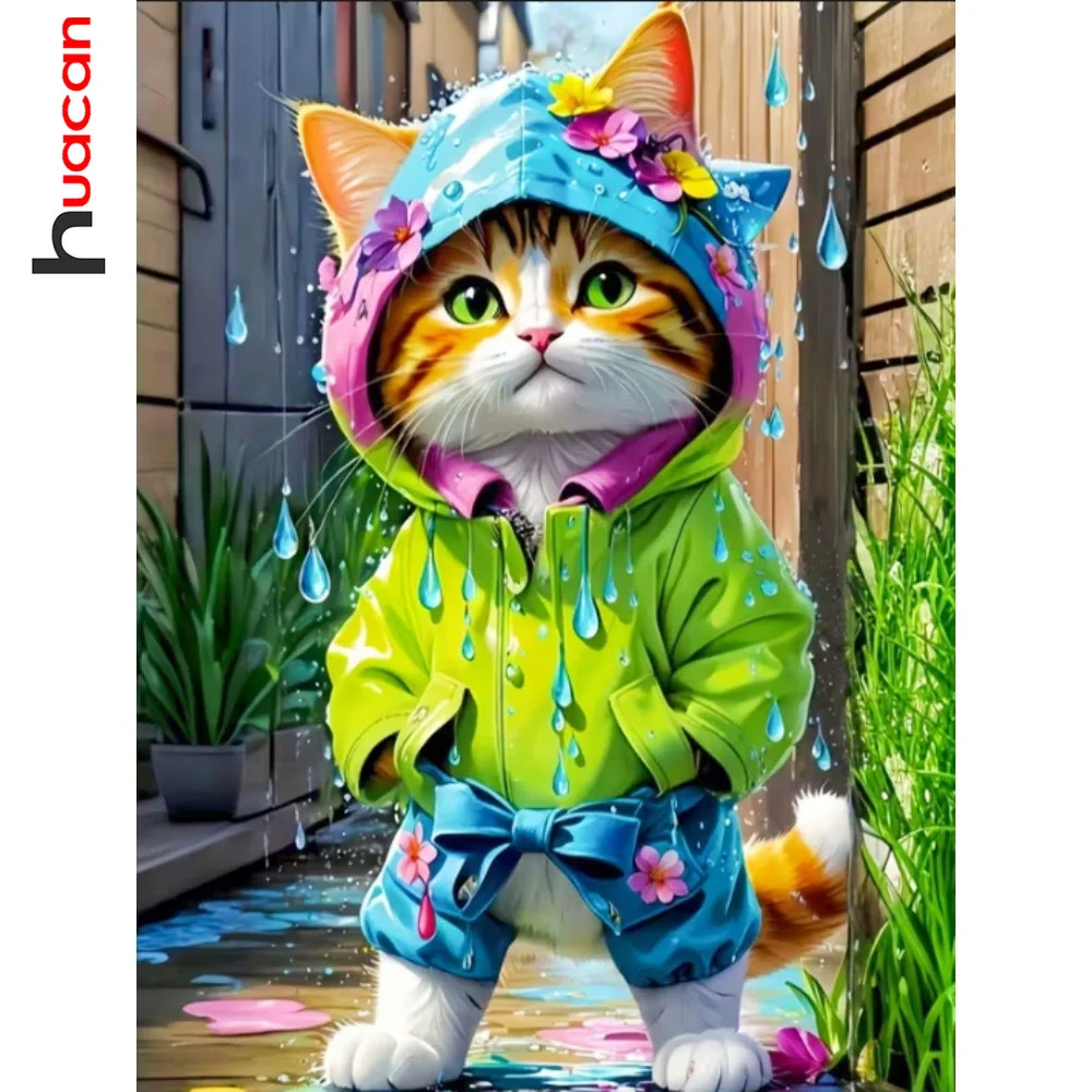 Huacan Neuheiten 2026 5D Diamantmalerei Katze Diamant-Mosaik Tier-Bastelset Kinderzimmer-Deko