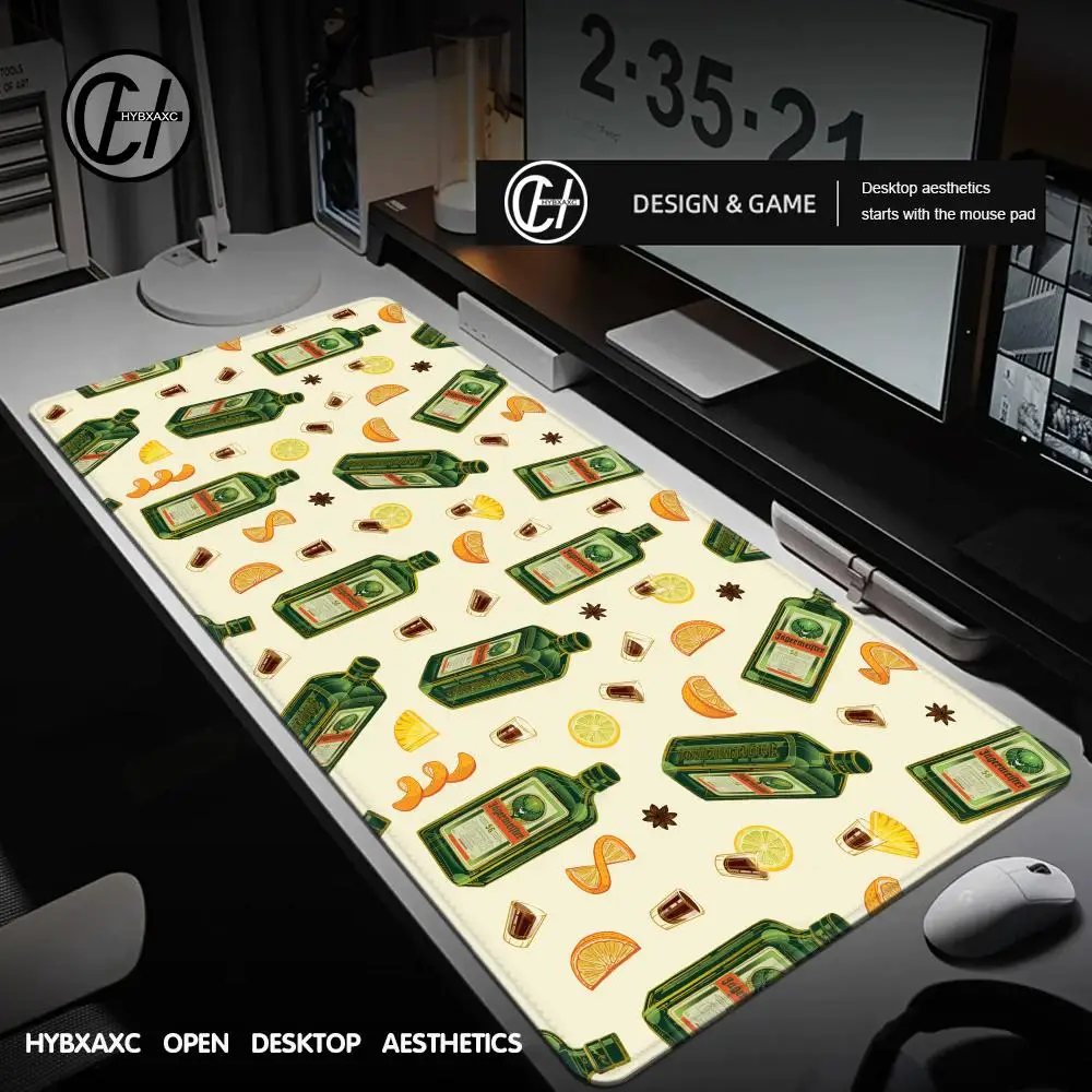 Fashion Drinks J-Jagermeister Tappetino per mouse Computer portatile Gaming Office Protezione per il polso Tappetino per tastiera antiscivolo