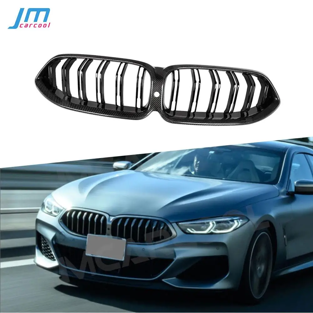 

ABS Carbon Look Front Grille Dual Single line for BMW 8 Series G14 G15 G16 2019 + Hood Bumper Grill Mesh Replacement Car Styling