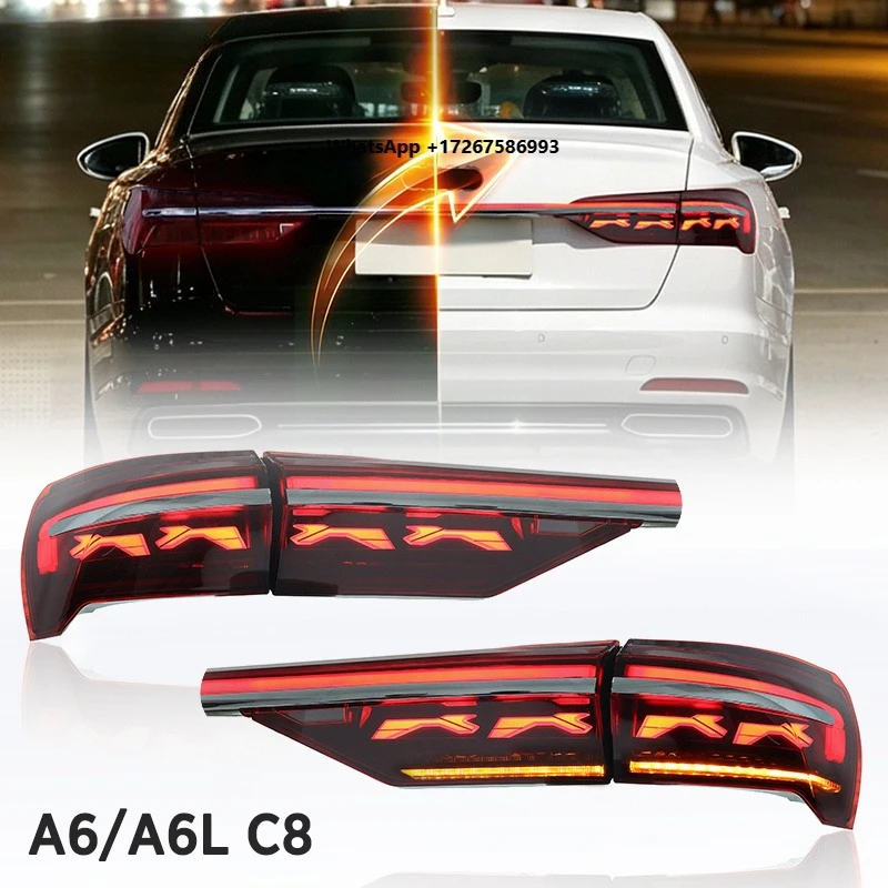 

JUSHUN for A6/A6L C8 2019-2023 LED Tail Lights New 12V Red Bulb with 8000K Color Temperature